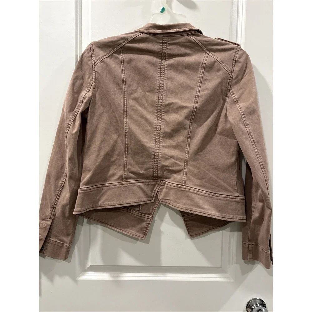 white house black market Mauve Military Jacket Sz 12 - Picture 5 of 5